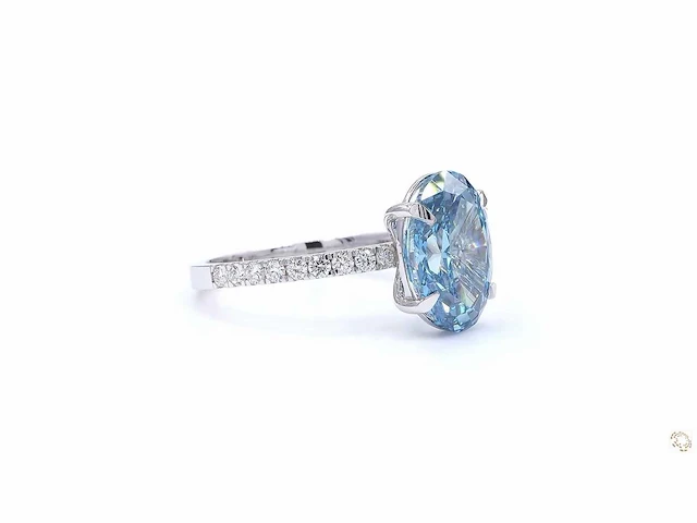 18 karaat witgouden ring met 4,02 crt. diamant - afbeelding 3 van  8