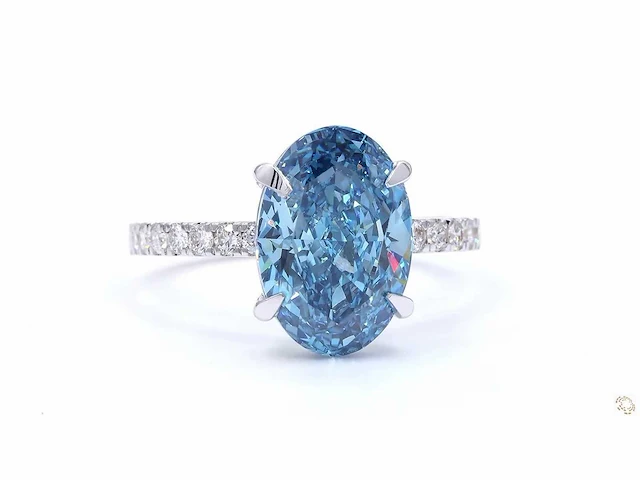 18 karaat witgouden ring met 4,02 crt. diamant - afbeelding 7 van  8