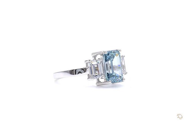 18 karaat witgouden ring met 4,02 crt. diamant - afbeelding 5 van  6