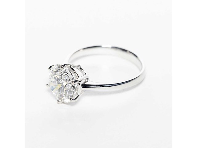 18 karaat witgouden ring met 4,19 crt. diamant - afbeelding 8 van  8