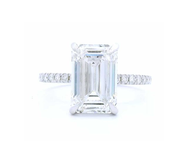 18 karaat witgouden ring met 4,23 crt. diamant - afbeelding 1 van  7