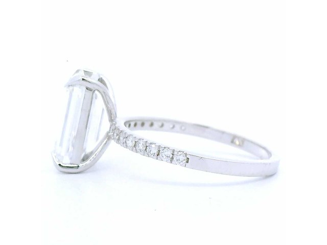 18 karaat witgouden ring met 4,23 crt. diamant - afbeelding 6 van  7