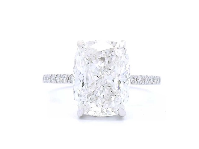 18 karaat witgouden ring met 4,32 crt. diamant - afbeelding 1 van  7