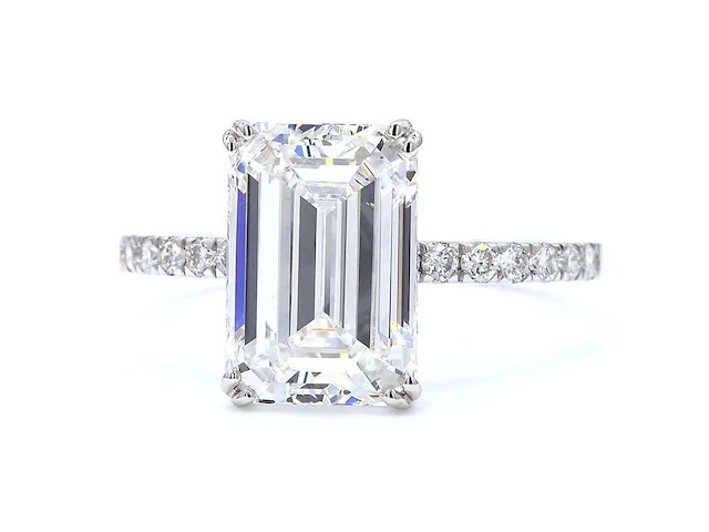 18 karaat witgouden ring met 4,35 ct. diamant - afbeelding 7 van  7