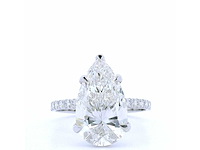 18 karaat witgouden ring met 4,36 crt. diamant - afbeelding 1 van  7