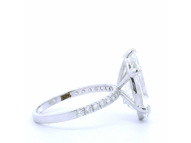 18 karaat witgouden ring met 4,36 crt. diamant - afbeelding 6 van  7