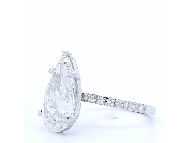 18 karaat witgouden ring met 4,36 crt. diamant - afbeelding 4 van  7