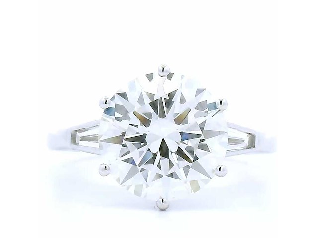 18 karaat witgouden ring met 4,36 crt. diamant - afbeelding 1 van  7