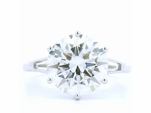 18 karaat witgouden ring met 4,36 crt. diamant - afbeelding 1 van  7