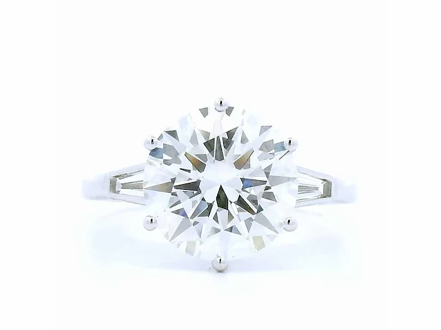 18 karaat witgouden ring met 4,36 crt. diamant - afbeelding 7 van  7