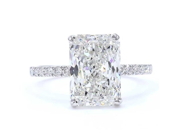 18 karaat witgouden ring met 4,37 ct. diamant - afbeelding 4 van  8