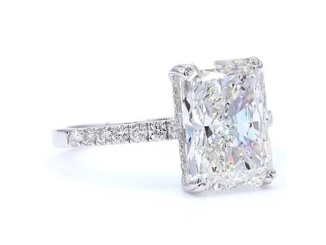 18 karaat witgouden ring met 4,37 ct. diamant - afbeelding 1 van  8