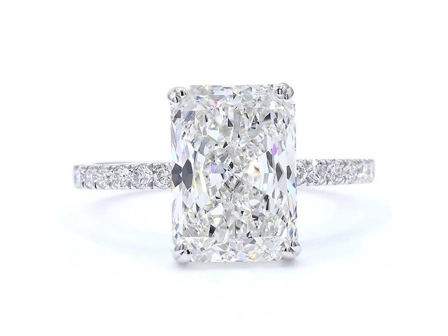 18 karaat witgouden ring met 4,37 ct. diamant - afbeelding 7 van  8