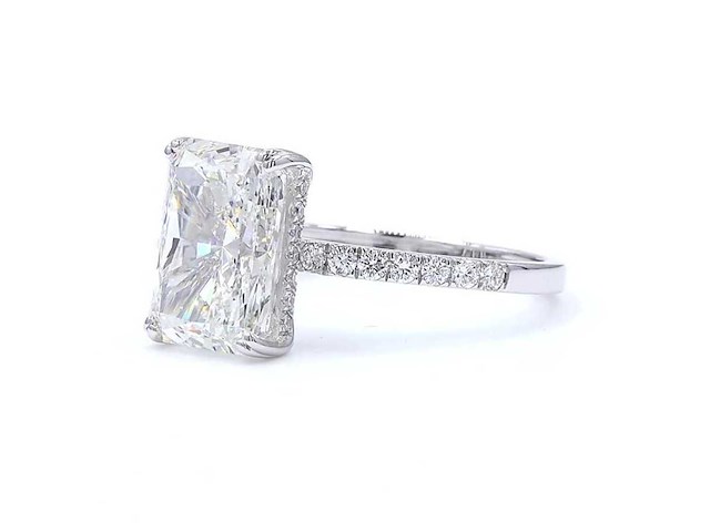 18 karaat witgouden ring met 4,37 ct. diamant - afbeelding 8 van  8