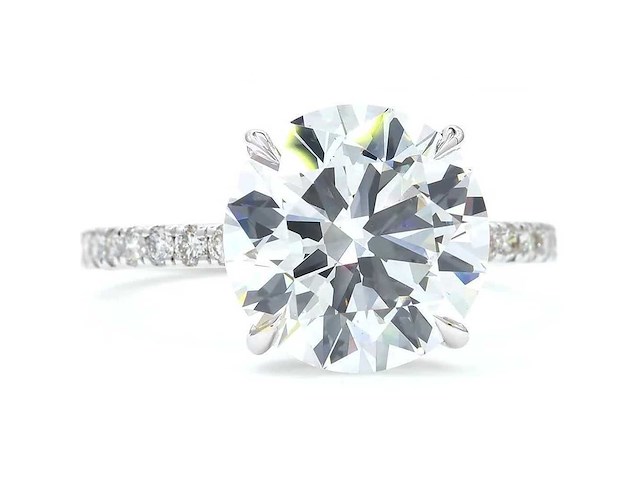 18 karaat witgouden ring met 4,39 caraat diamant - afbeelding 3 van  9