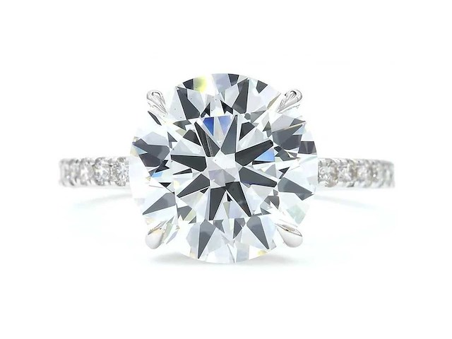 18 karaat witgouden ring met 4,39 caraat diamant - afbeelding 6 van  9