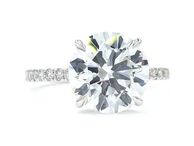 18 karaat witgouden ring met 4,39 caraat diamant - afbeelding 7 van  9
