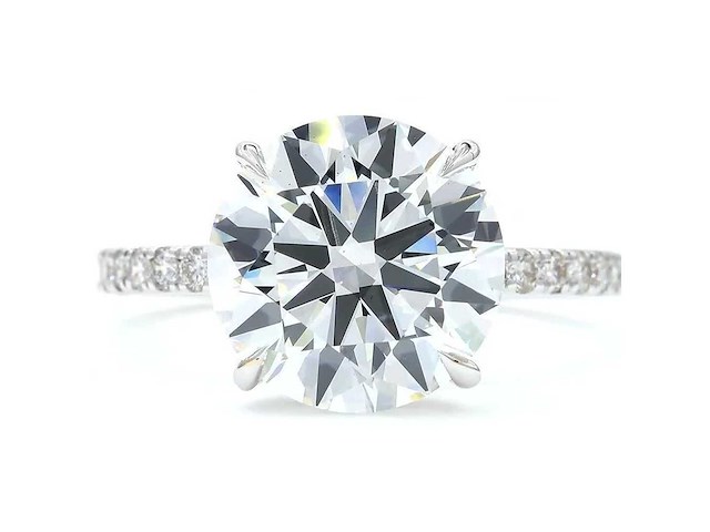 18 karaat witgouden ring met 4,39 caraat diamant - afbeelding 8 van  9