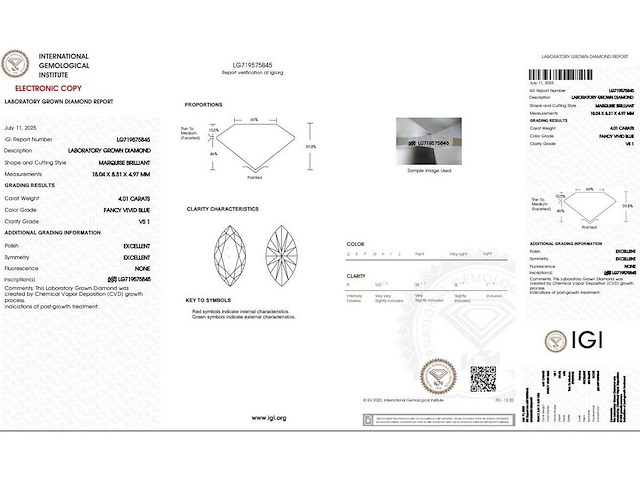18 karaat witgouden ring met 4,44 crt. diamant - afbeelding 2 van  5