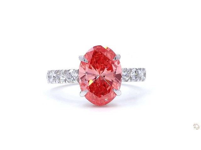 18 karaat witgouden ring met 4,49 crt. diamant - afbeelding 7 van  8