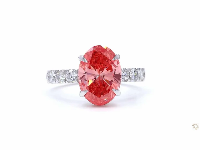 18 karaat witgouden ring met 4,49 crt. diamant - afbeelding 7 van  8