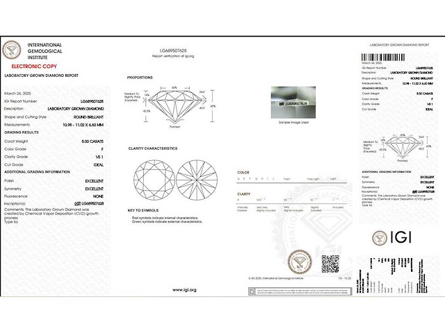 18 karaat witgouden ring met 5,00 ct. diamant - afbeelding 2 van  5