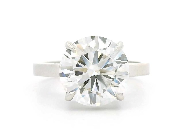 18 karaat witgouden ring met 5,00 ct. diamant - afbeelding 4 van  5