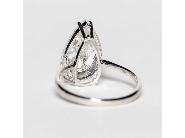 18 karaat witgouden ring met 5,01 crt. diamant - afbeelding 10 van  11