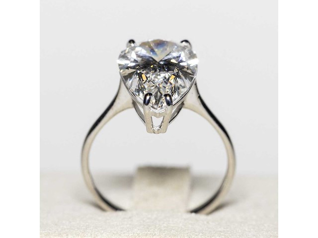 18 karaat witgouden ring met 5,01 crt. diamant - afbeelding 11 van  11