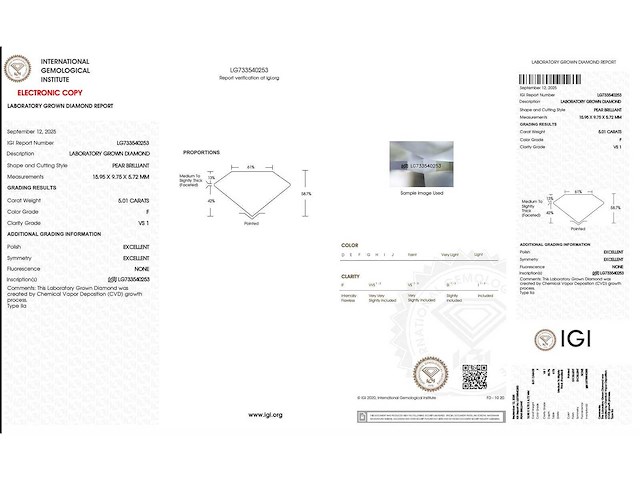 18 karaat witgouden ring met 5,01 crt. diamant - afbeelding 4 van  11