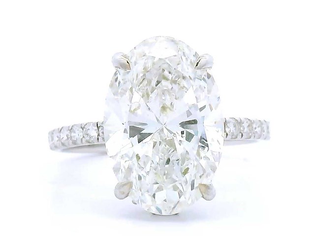 18 karaat witgouden ring met 5,55 crt. diamant - afbeelding 7 van  8