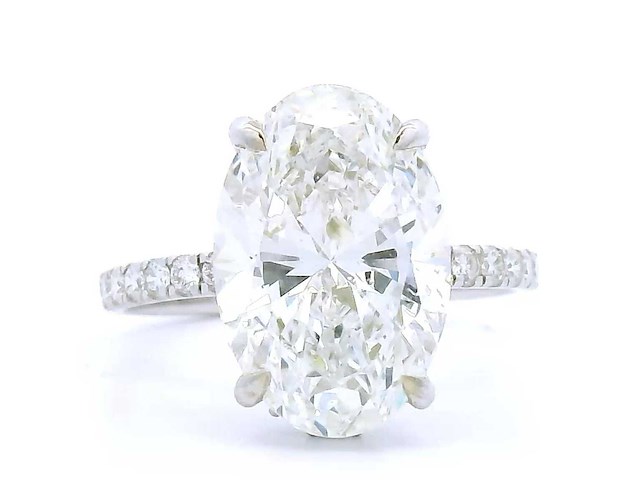 18 karaat witgouden ring met 5,55 crt. diamant - afbeelding 8 van  8