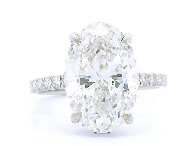 18 karaat witgouden ring met 5,55 crt. diamant - afbeelding 6 van  6