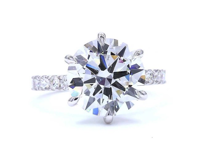 18 karaat witgouden ring met 5,79 ct. diamant - afbeelding 7 van  9