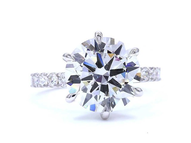 18 karaat witgouden ring met 5,79 ct. diamant - afbeelding 9 van  9