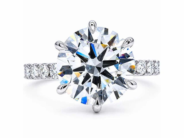 18 karaat witgouden ring met 5,79 ct. diamant - afbeelding 1 van  9