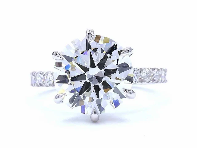 18 karaat witgouden ring met 5,79 ct. diamant - afbeelding 10 van  10