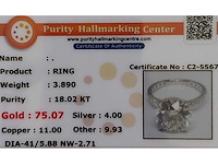18 karaat witgouden ring met 5,88 ct. diamant - afbeelding 6 van  8