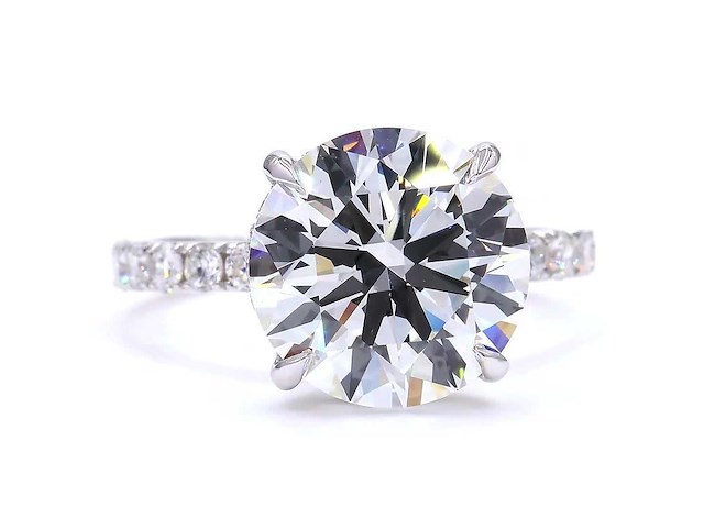 18 karaat witgouden ring met 5,88 ct. diamant - afbeelding 7 van  8