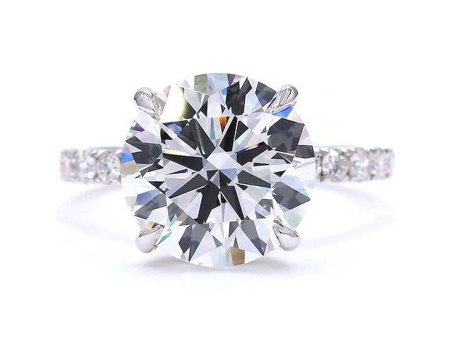 18 karaat witgouden ring met 5,88 ct. diamant - afbeelding 8 van  8