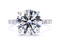 18 karaat witgouden ring met 5,88 ct. diamant - afbeelding 8 van  8