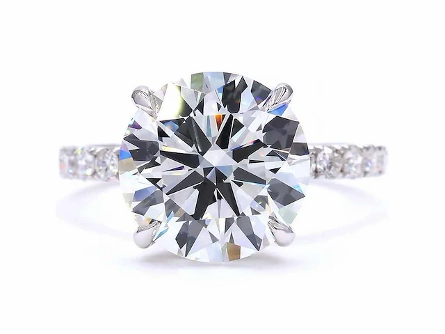 18 karaat witgouden ring met 5,88 ct. diamant - afbeelding 8 van  8