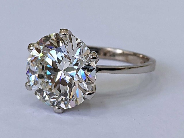 18 karaat witgouden ring met 6,02 crt diamant - afbeelding 3 van  8