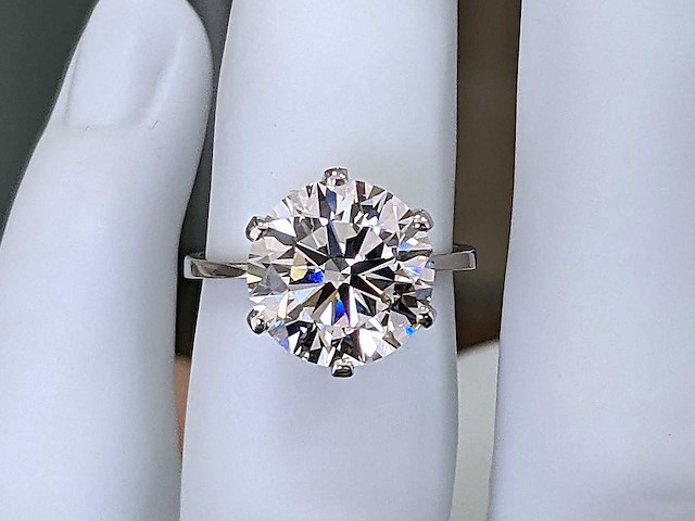 18 karaat witgouden ring met 6,02 crt diamant - afbeelding 7 van  8