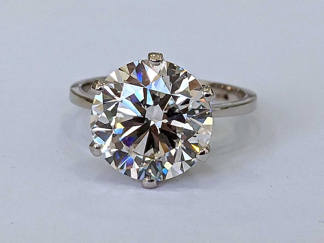 18 karaat witgouden ring met 6,02 crt diamant - afbeelding 8 van  8
