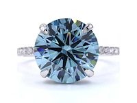 18 karaat witgouden ring met 6,398 ct. diamant