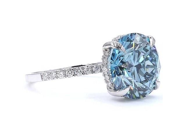 18 karaat witgouden ring met 6,398 ct. diamant - afbeelding 4 van  9