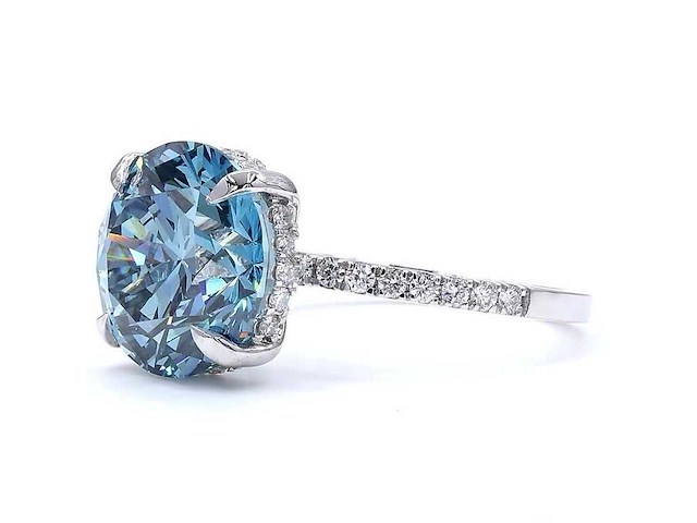 18 karaat witgouden ring met 6,398 ct. diamant - afbeelding 5 van  9