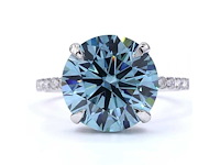 18 karaat witgouden ring met 6,398 ct. diamant - afbeelding 6 van  9