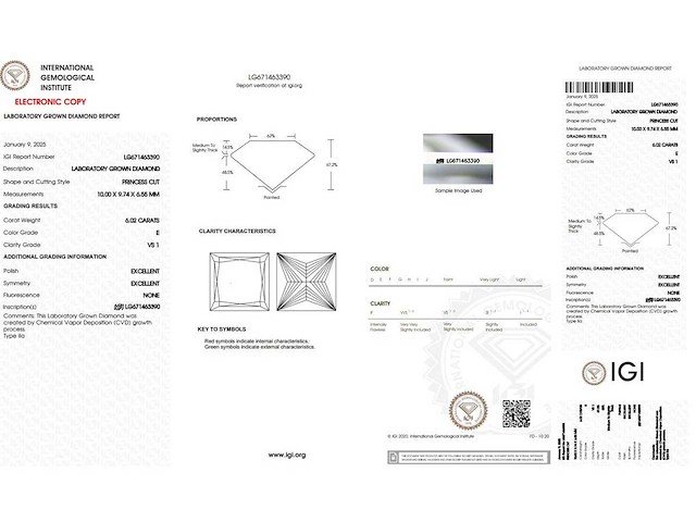 18 karaat witgouden ring met 6,43 ct. diamant - afbeelding 2 van  8